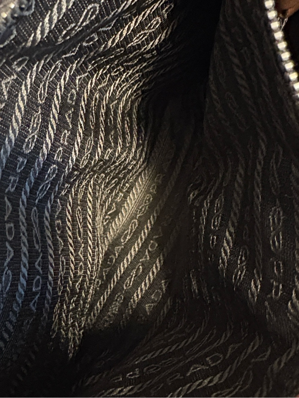 [Prada] Olive Green Nylon Shoulder Bag Handbag Purse Small Tote w/ Brown Leather - Picture 16 of 16